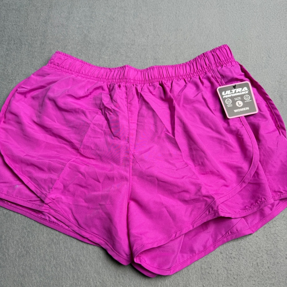 Ultra Performance Womens Running Shorts Magenta Pink Athletic Gym Size L NWT
